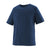 patagonia mens short sleeve capilene cool daily shirt in viking blue - navy blue x dye, front view