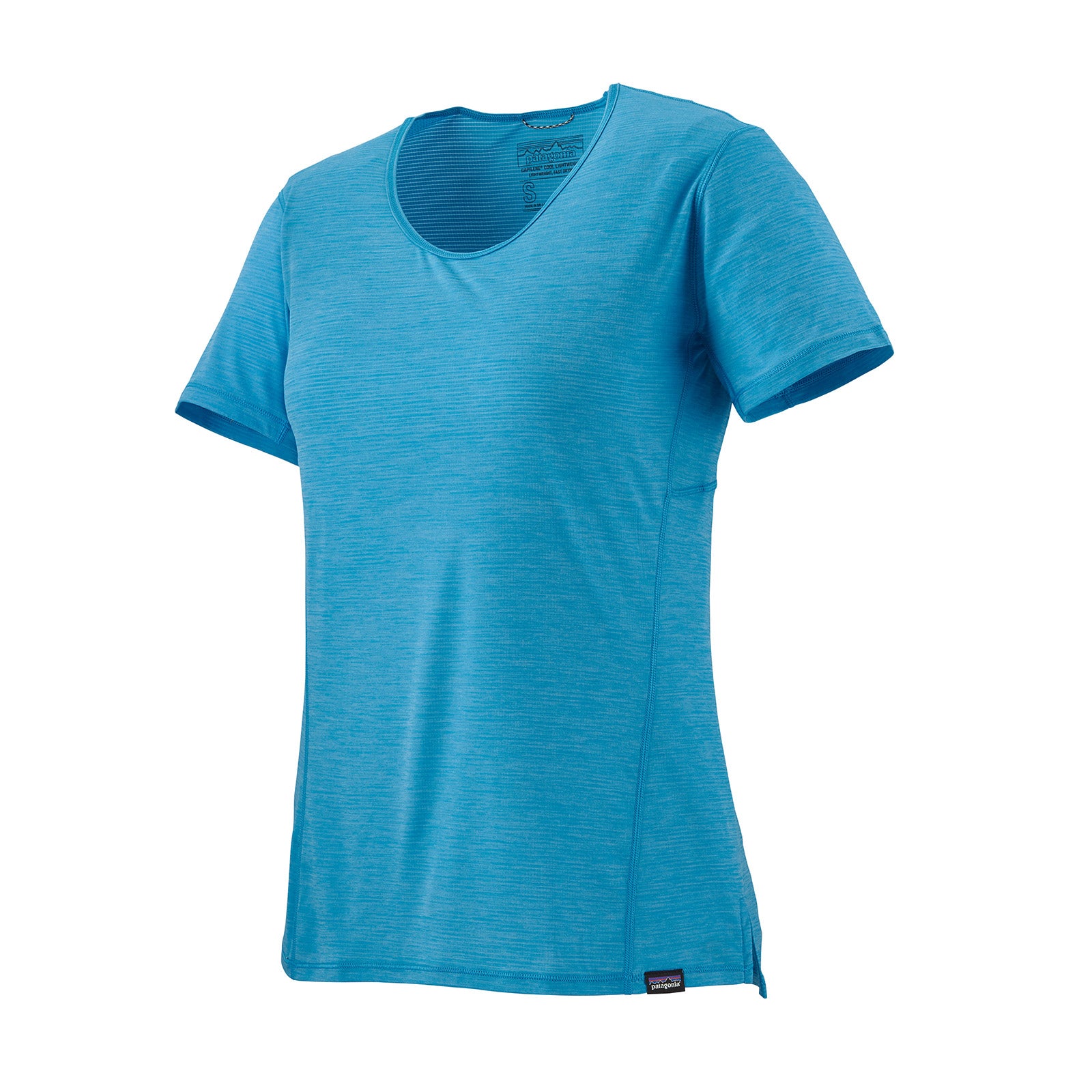 Patagonia womens capilene cool lightweight short sleeve shirt in joya blue