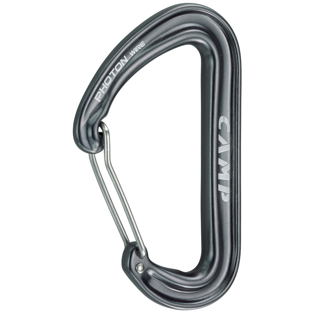 the dark grey photon carabiner