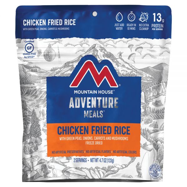 a packet of freeze dried chicken fried rice