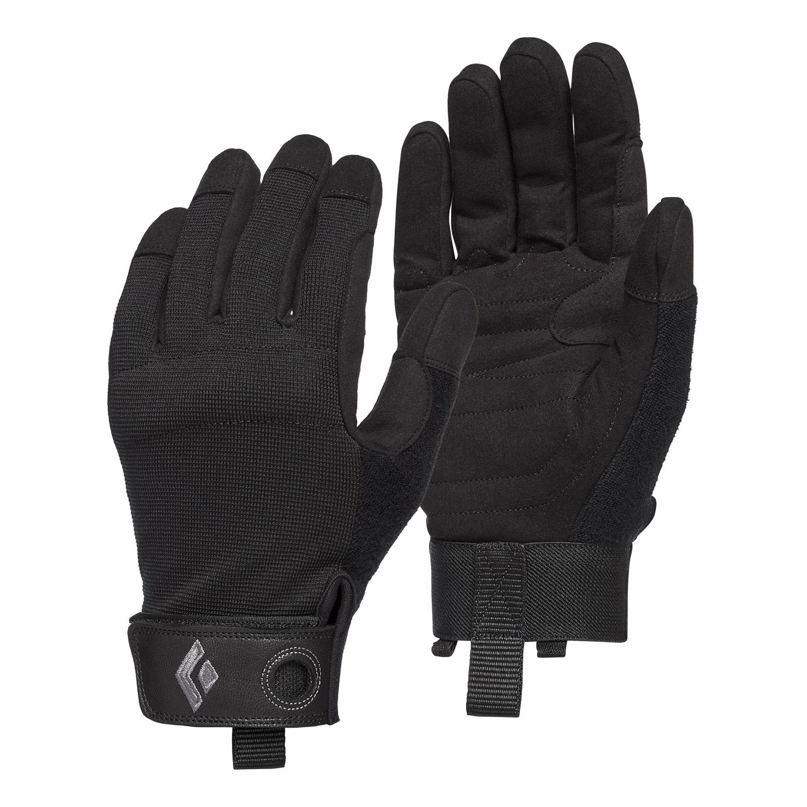 black diamond crag gloves in black