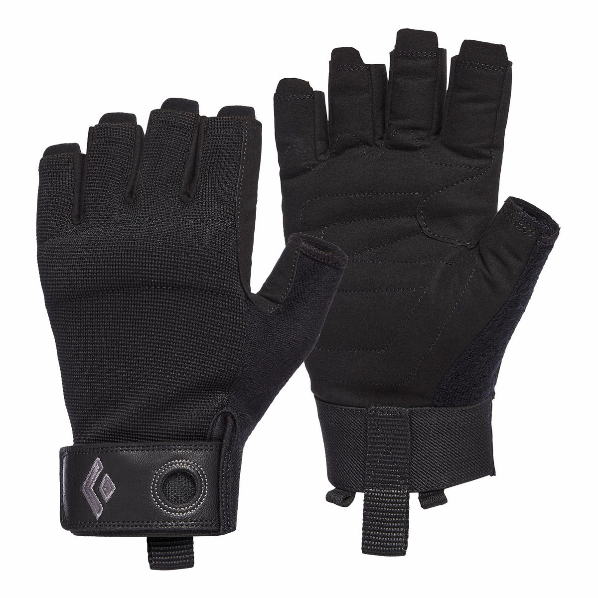 black diamond crag half finger gloves in black