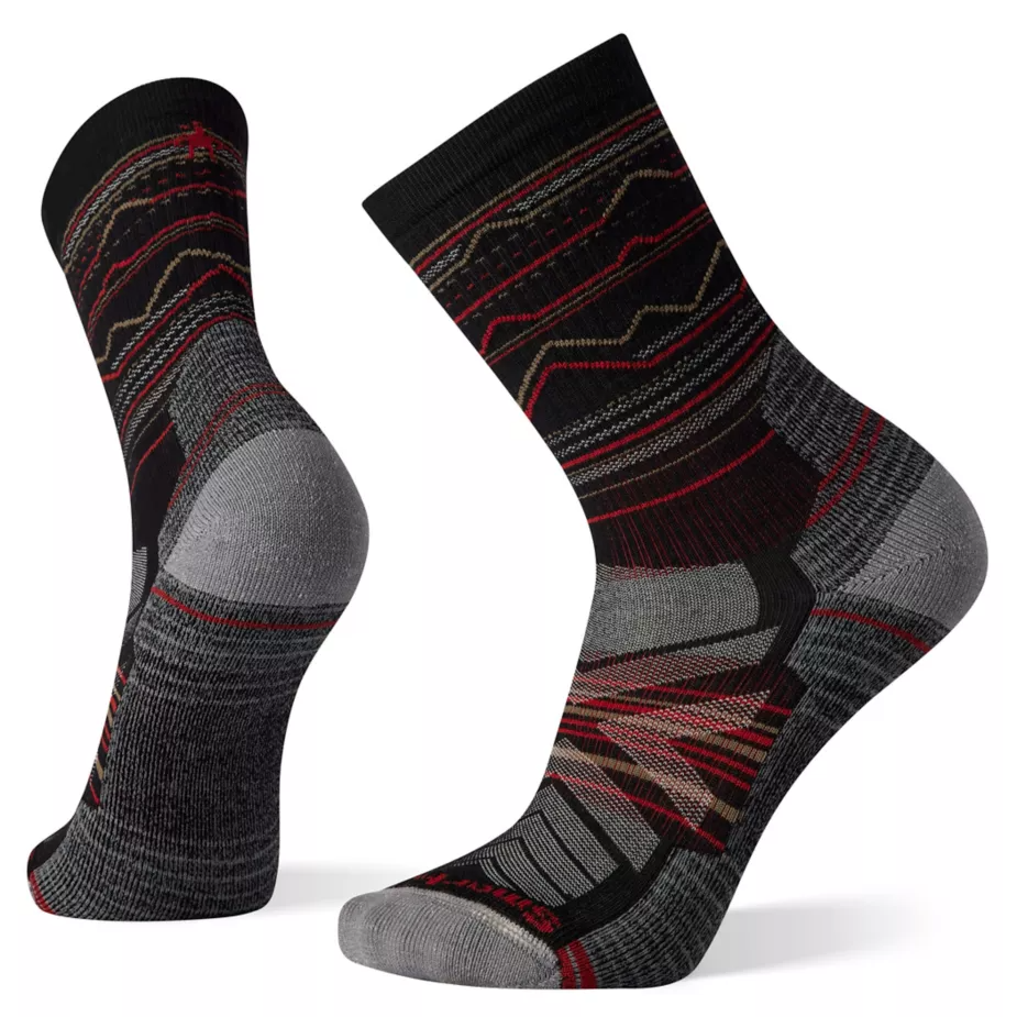 men's smartwool dress socks Smartwool Hike Light Cushion Crew Socks, M, Black, Mountain Range Pattern