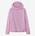 a photo of the patagonia kids capilene silkweight hoody in the color dragon pink, front view
