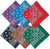 6 bandanas in various colors