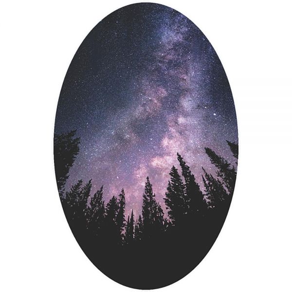 a sticker of the milky way