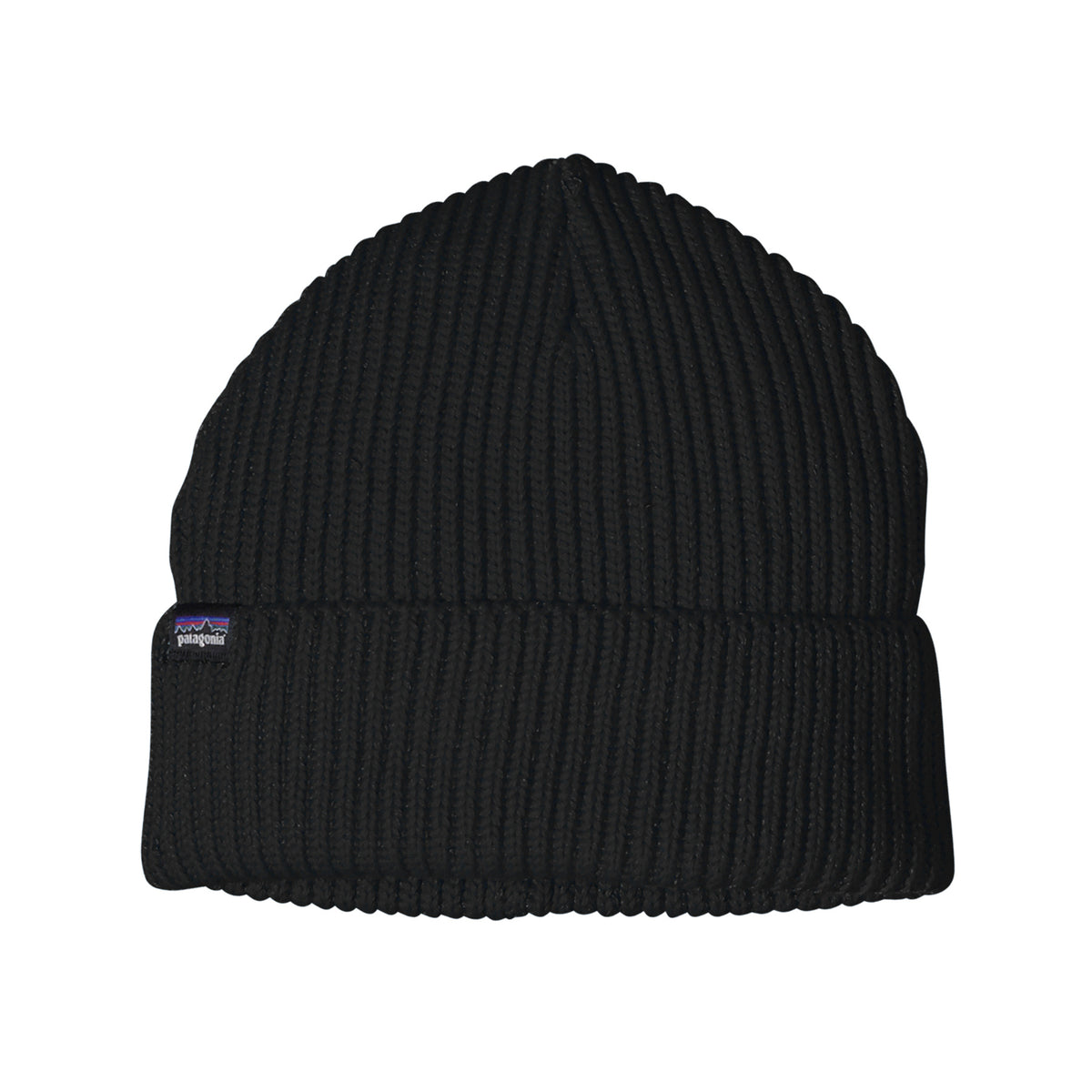 fisherman's rolled beanie in black