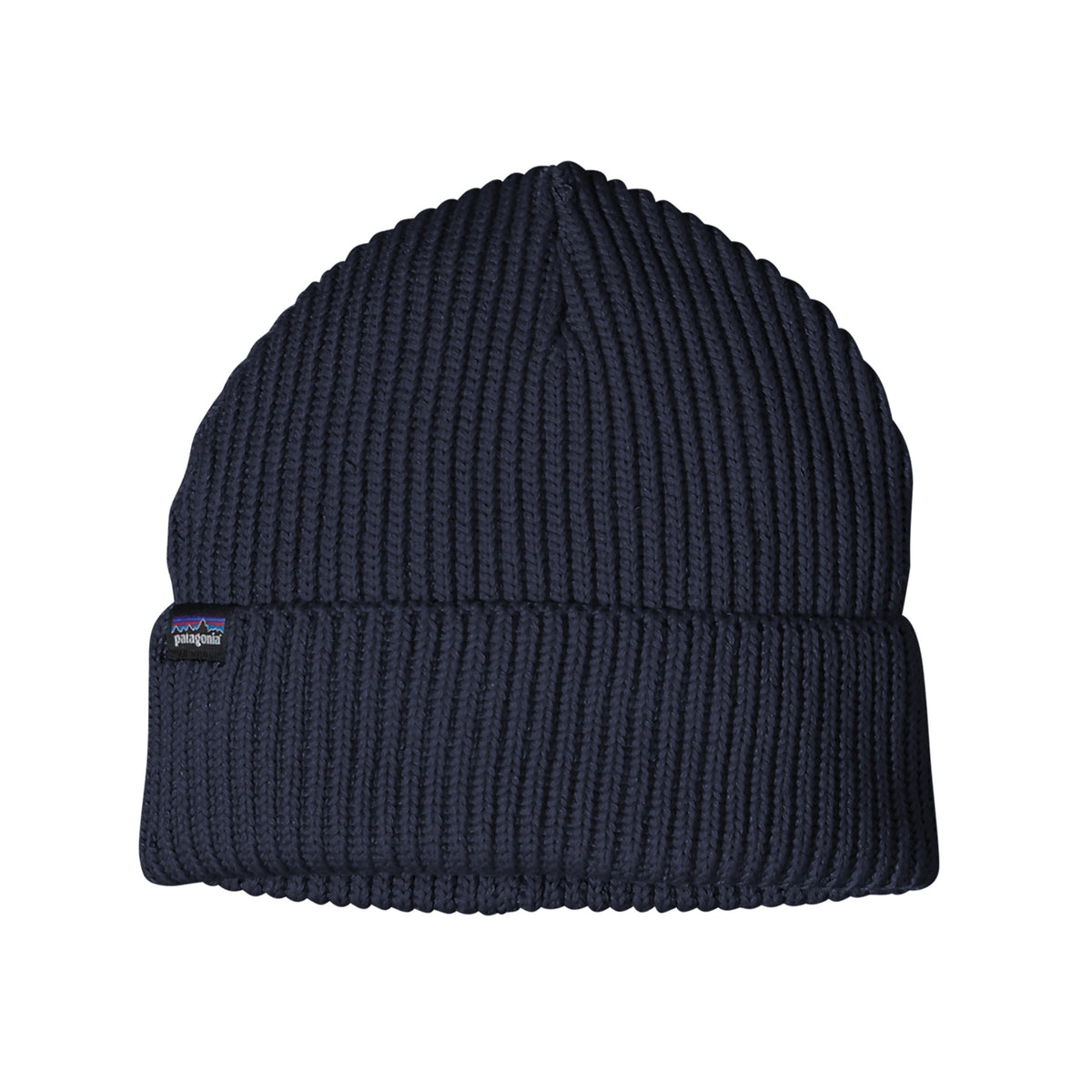 fisherman's rolled beanie in navy blue