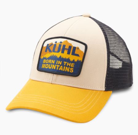 the kuhl ridge trucker hat in the color fools gold