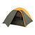 kelty grand mesa 4 person tent fly on and open front view in color brown with orange accents