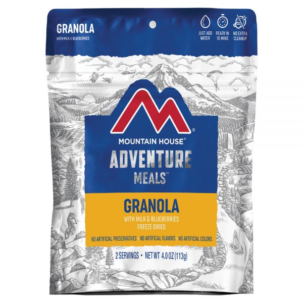 a packet of freeze dried granola