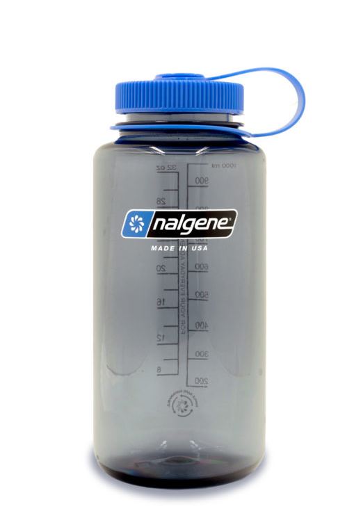 nalgene 32 oz wide mouth sustain water bottle in blue