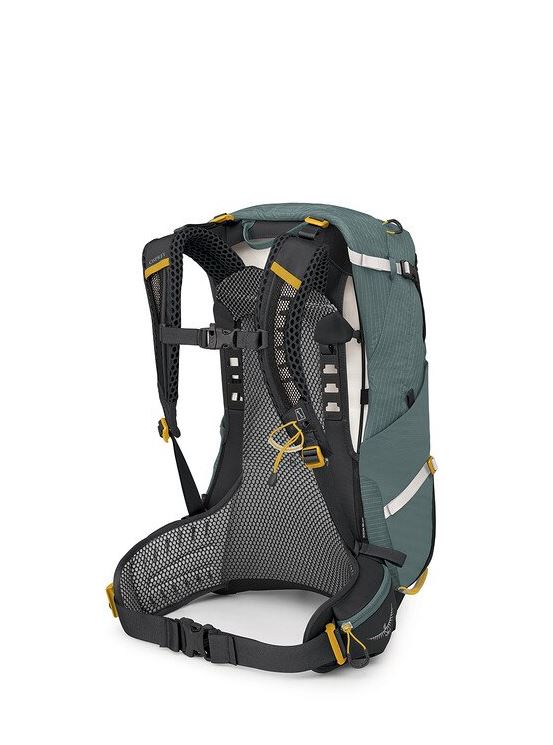 osprey sirrus 24 backpack in succulent green, back view