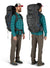 osprey aether plus 70 in grey, view of the front and back on a model