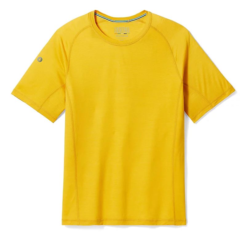 a photo of the mens active ultralite short sleeve tee in the color honey gold, front view
