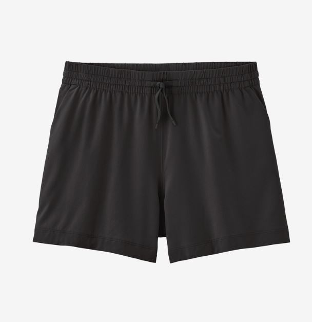 a photo of the patagonia womens fleetwith short in the color ink black, front view