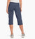 kuhl womens trekr capri on a model in the color inkwell, back view