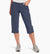 kuhl womens trekr capri on a model in the color inkwell, front view