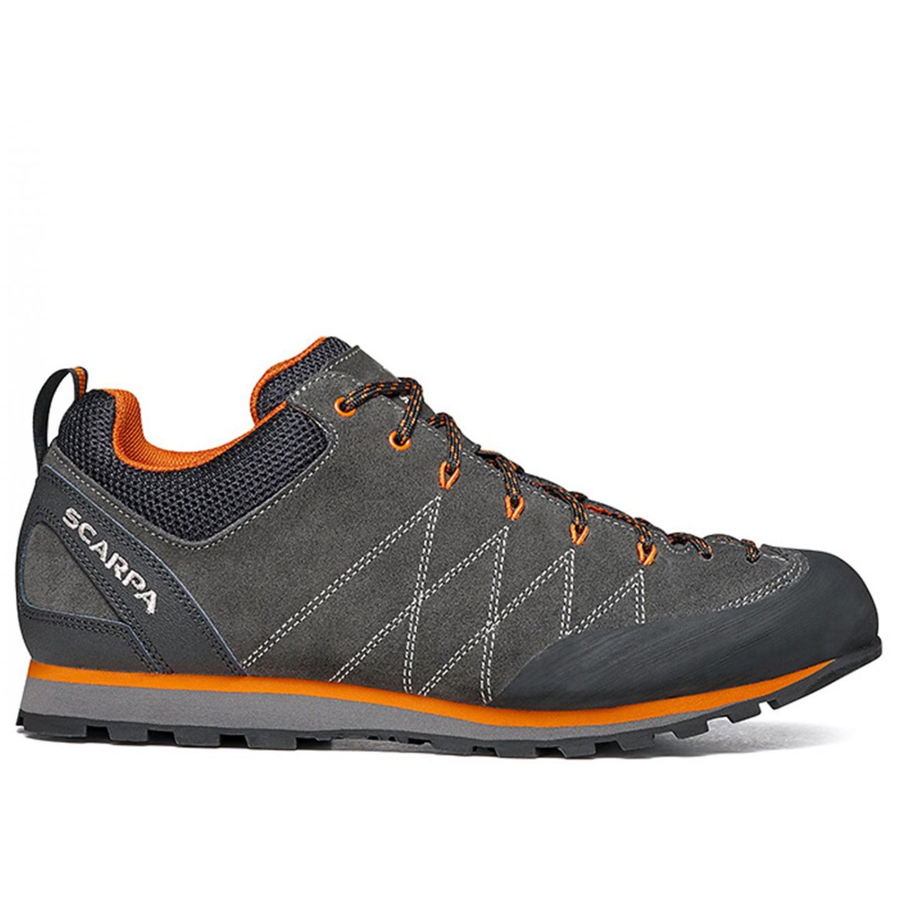 side view of the men's crux approach shoe in shark grey