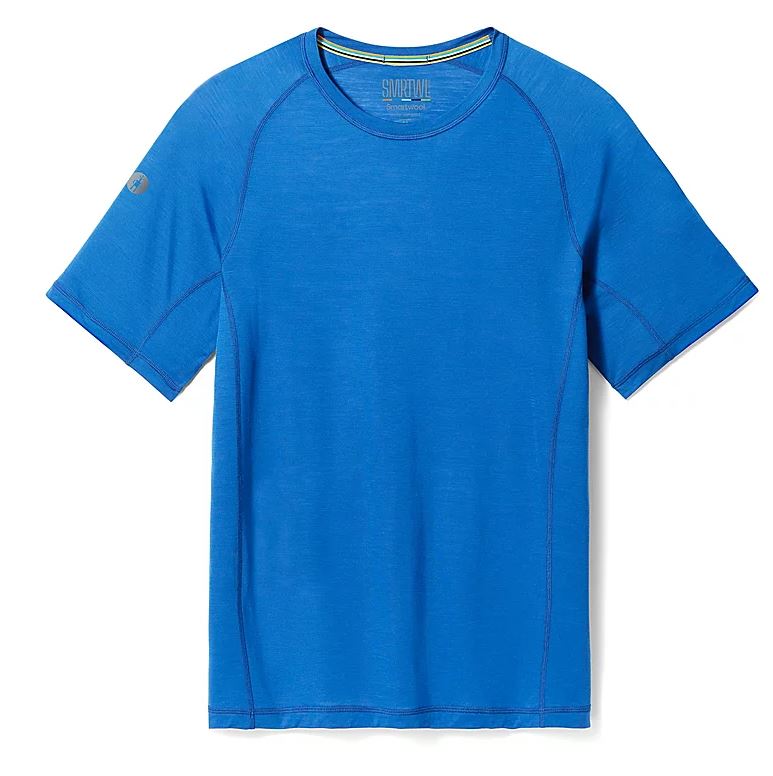 a photo of the mens active ultralite short sleeve tee in the color blueberry, front view
