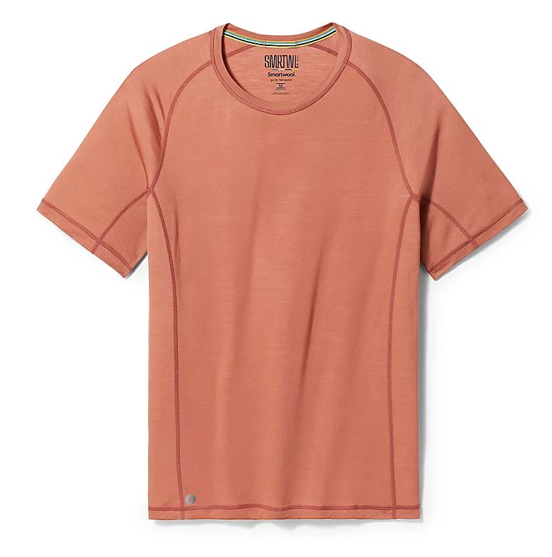 a photo of the mens active ultralite short sleeve tee in the color copper, front view