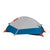 kelty late start 1 person tent with fly on in color light grey and blue with orange details