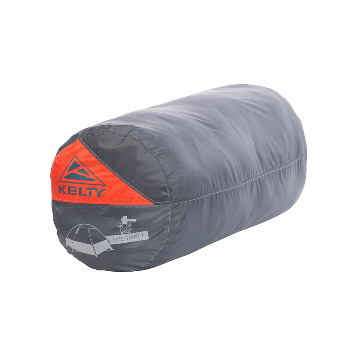 kelty late start 1 person tent in grey stuff sack