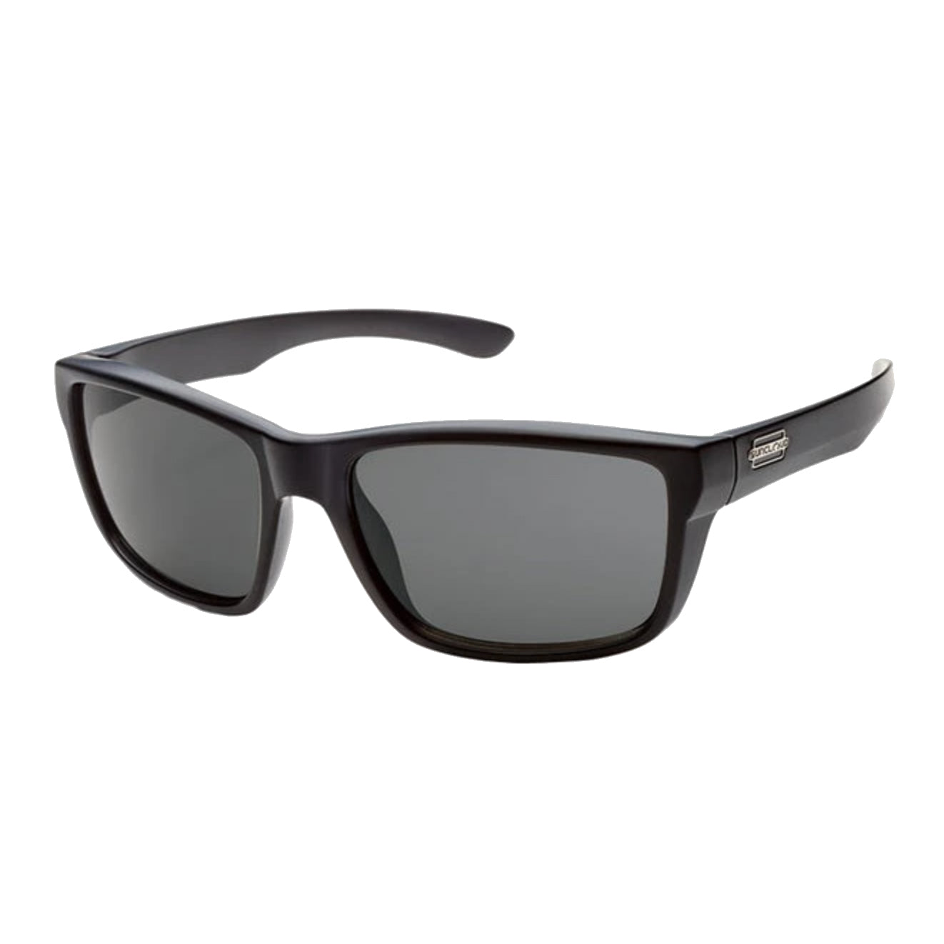 suncloud mayor in black with gray polarized lenses