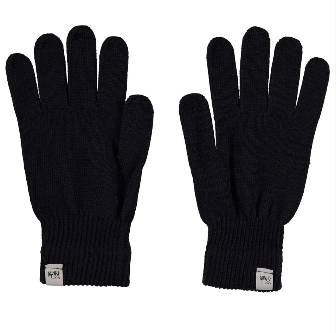 minus33 merino wool glove liners black 