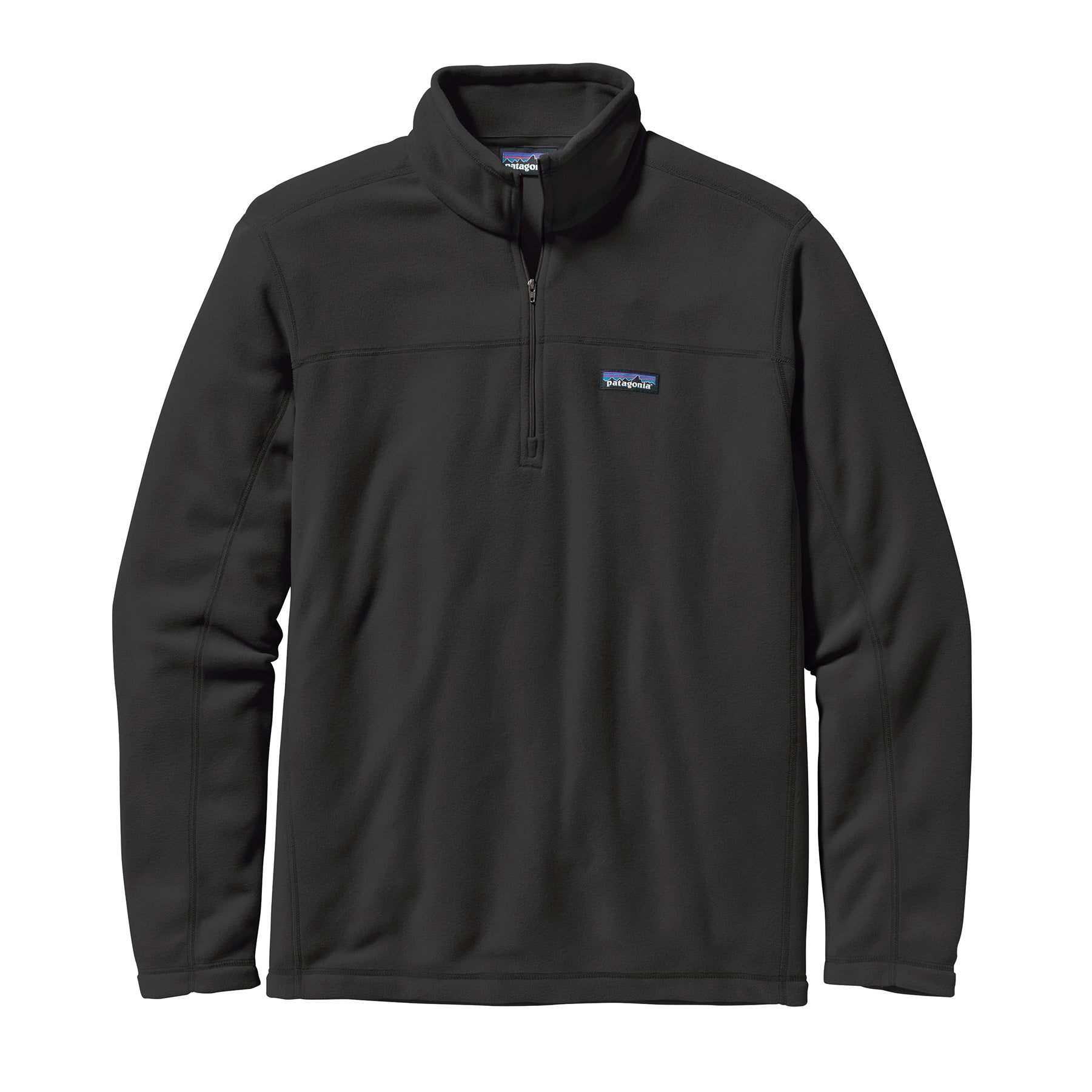 patagonia mens micro d pullover in black, front view