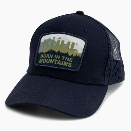 the kuhl ridge trucker hat in the color midnight blue