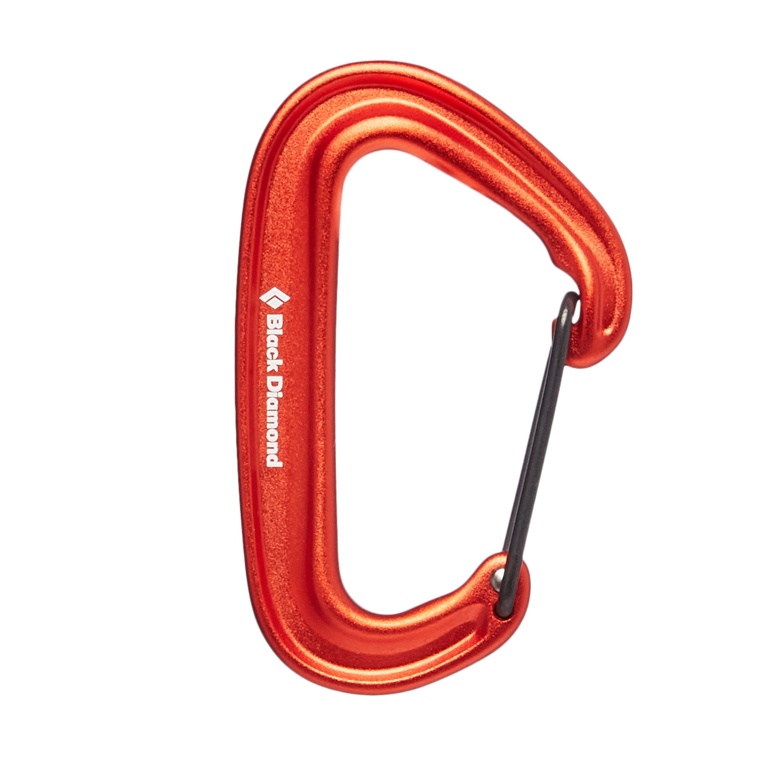 an orange miniwire carabiner
