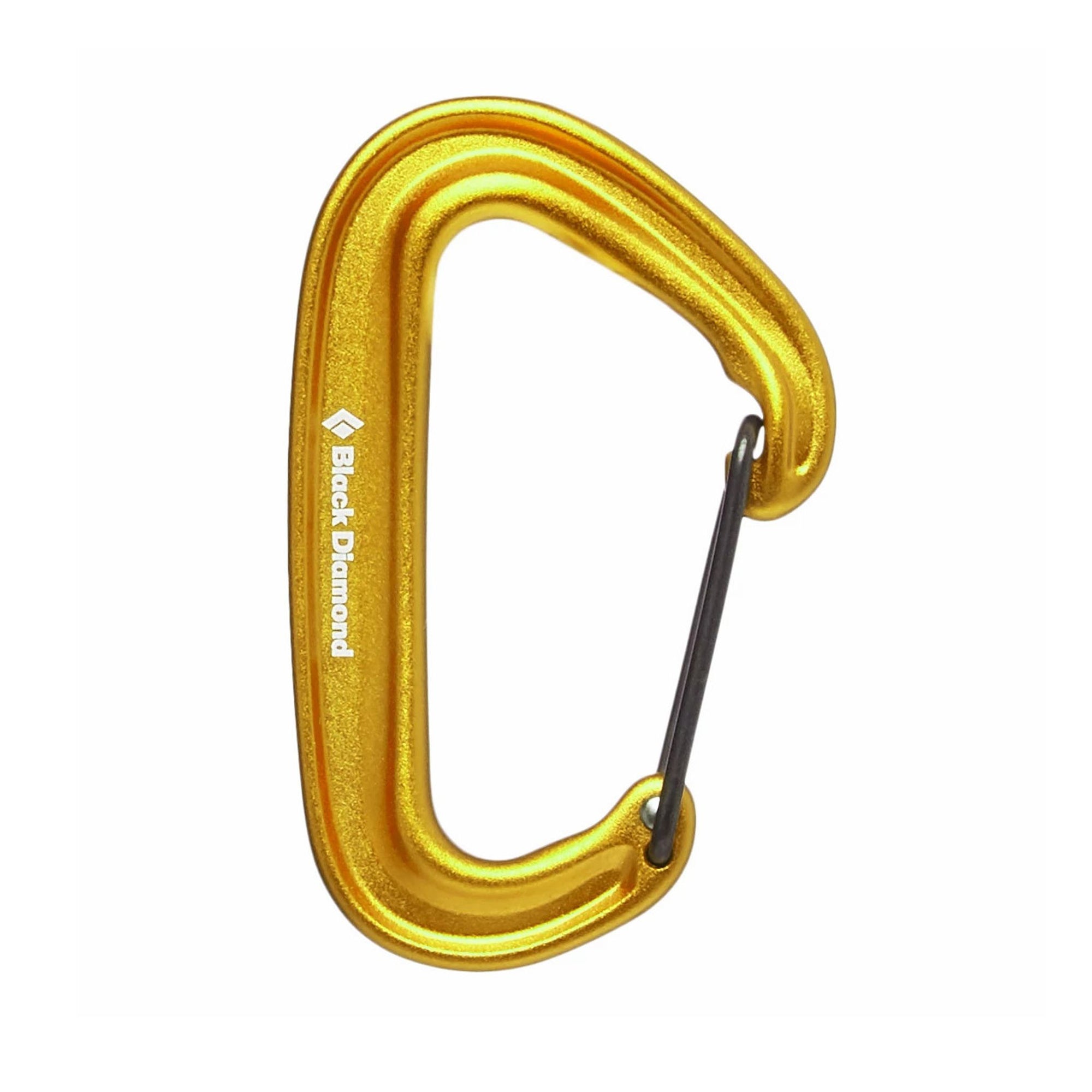 a yellow miniwire carabiner
