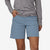 patagonia womens 7 inch quandary shorts in light plume grey, front view on a model