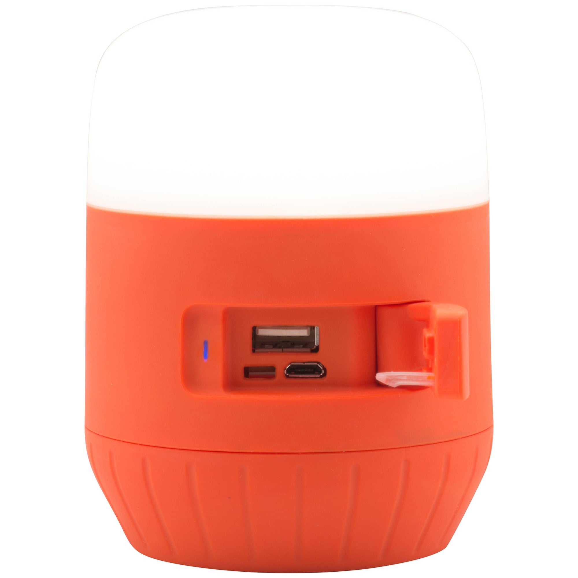 orange lantern with charging port open