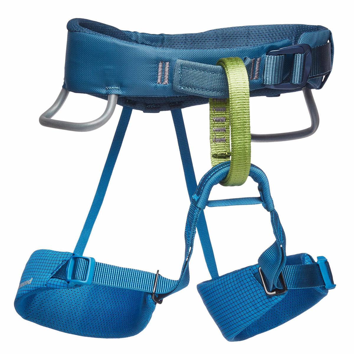 a blue kid&#39;s climbing harness