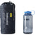 Prolite in its storage bag next to a 1 liter waterbottle for comparison. The bottle is much smaller