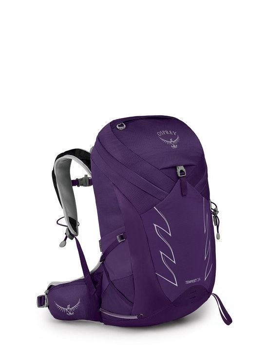 osprey tempest 24 pack in violac purple, front view