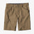 studio shot of the men's quandary shorts in ash tan, showing the front view
