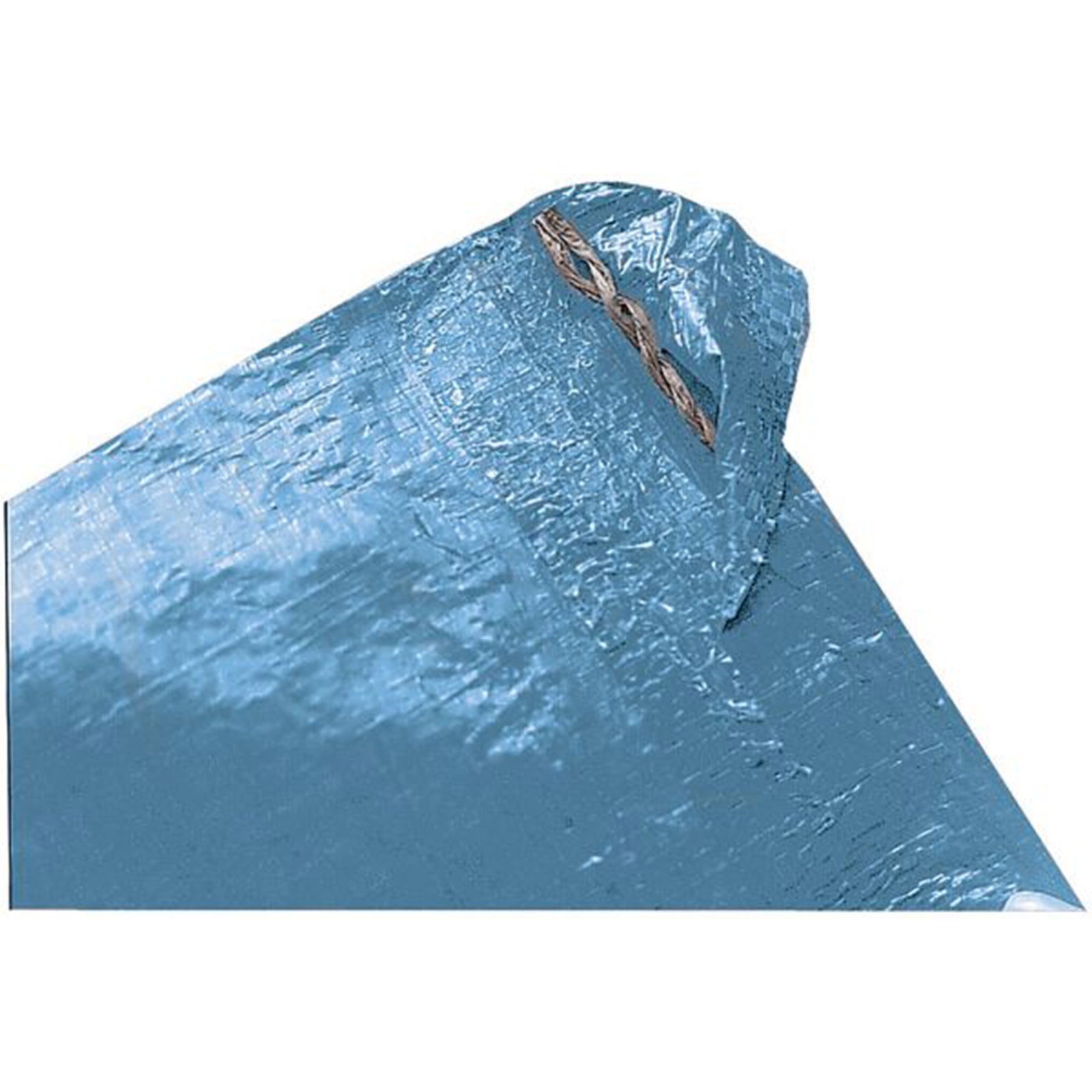 blue poly tarp detail