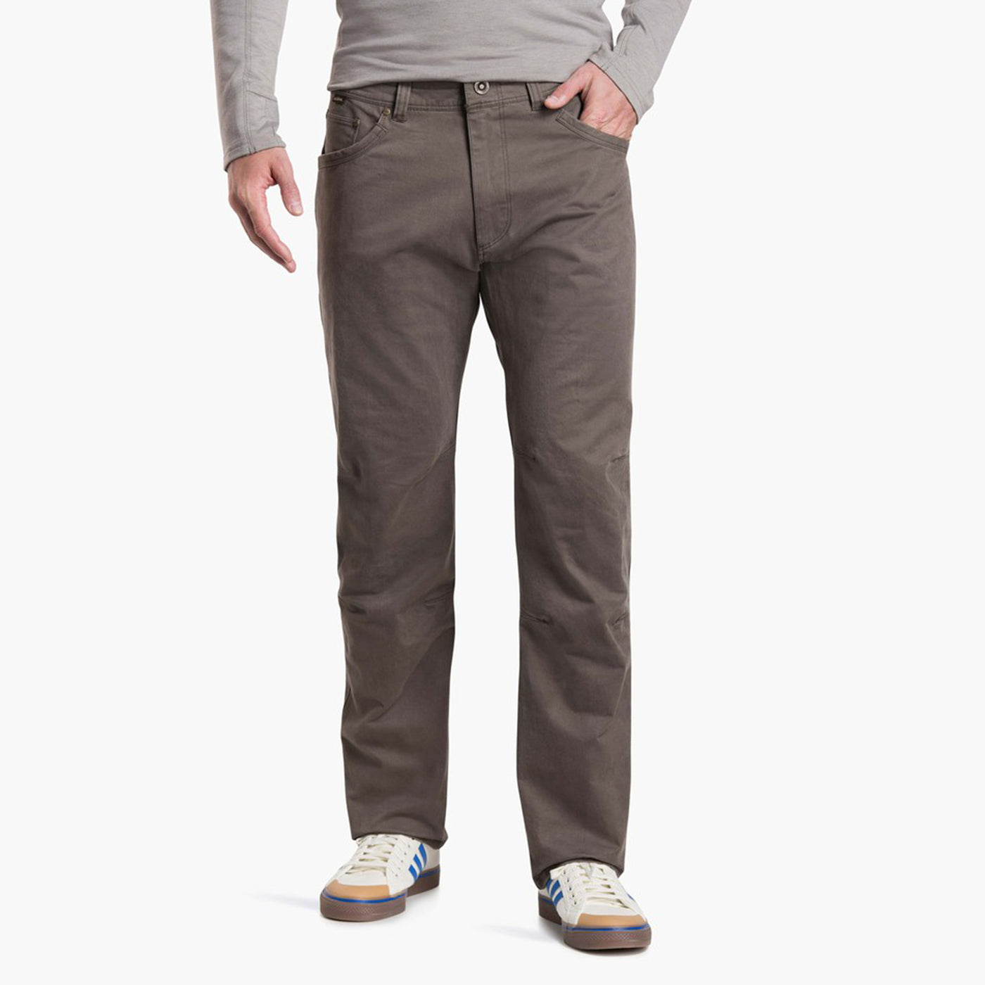kuhl rydr pant mens on model front view in color grey