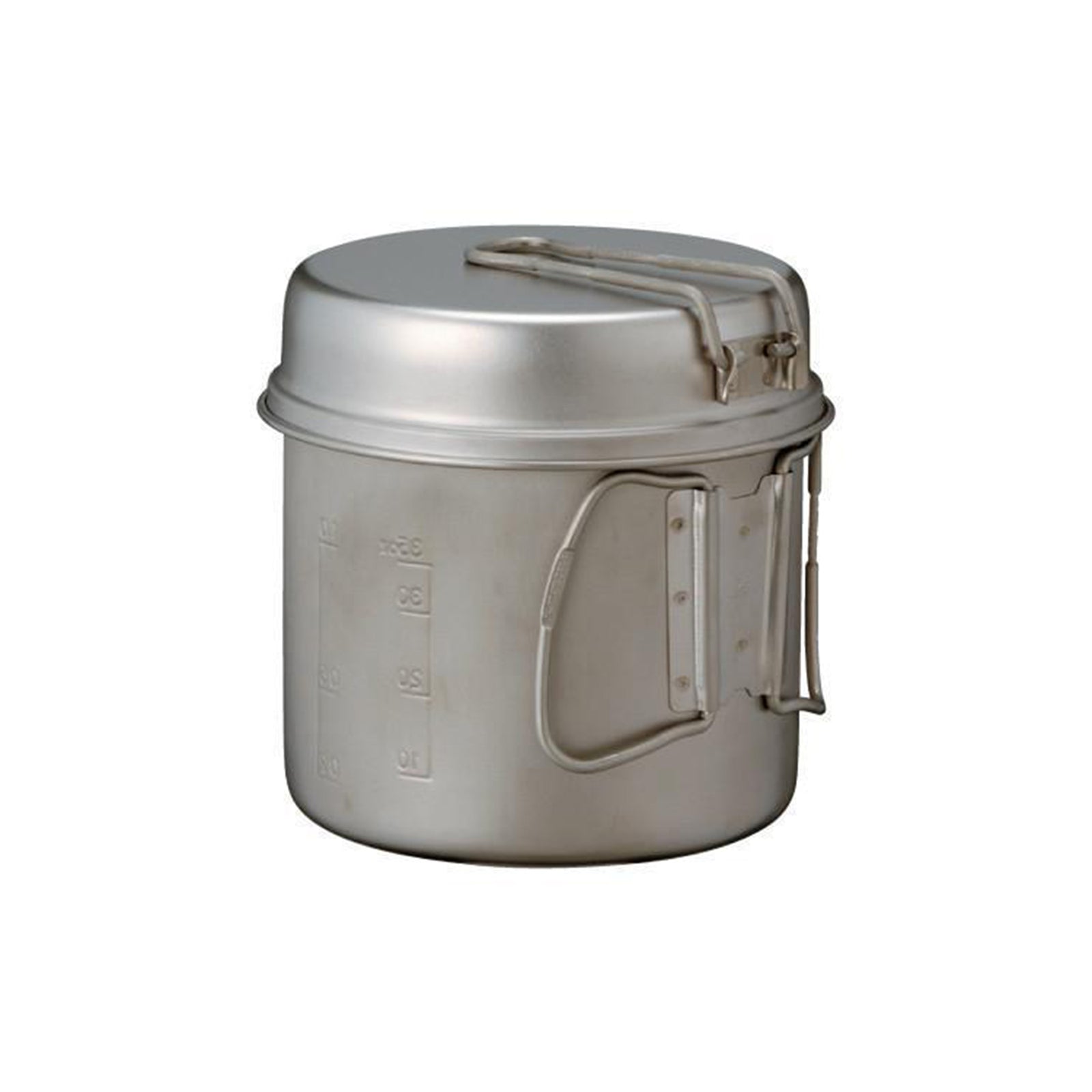 the set packed up so that only the big pot if seen, with lid