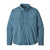 patagonia men's long sleeved self guided hiking shirt in pigeon blue