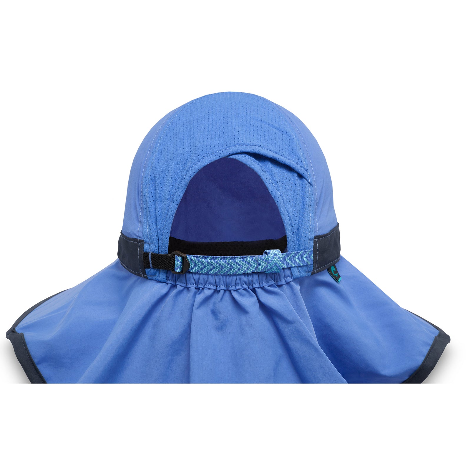 sunday afternoons shade goddess hat in purple larkspur back ponytail view