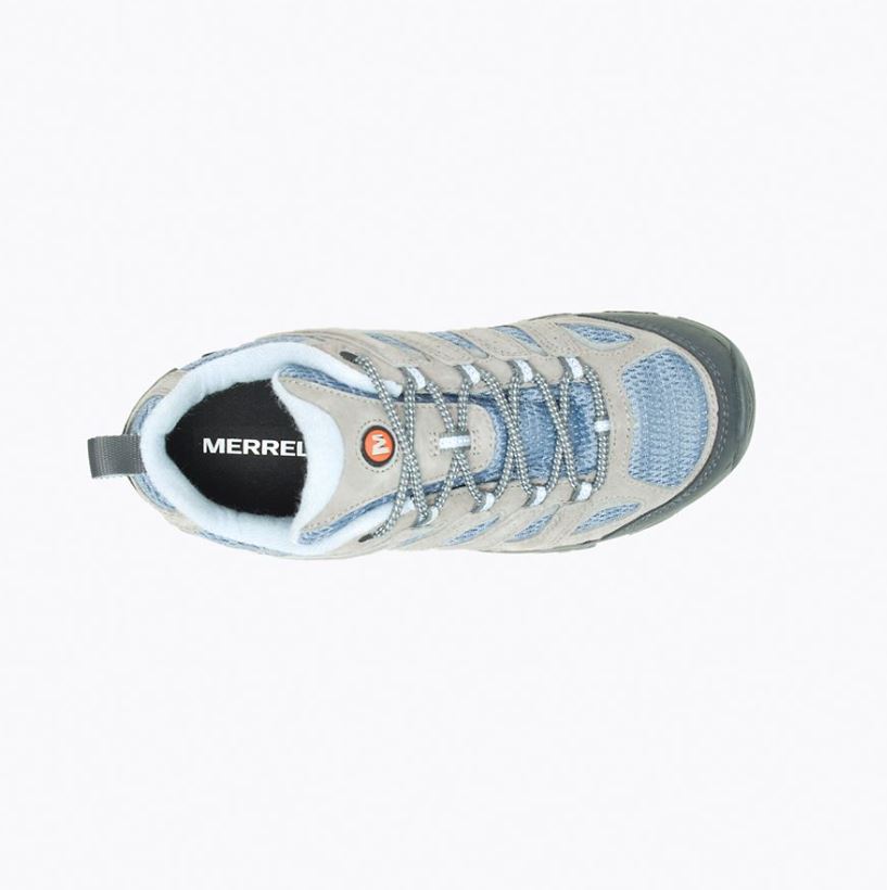 merrell moab 3 womens low vent in smoke, top view