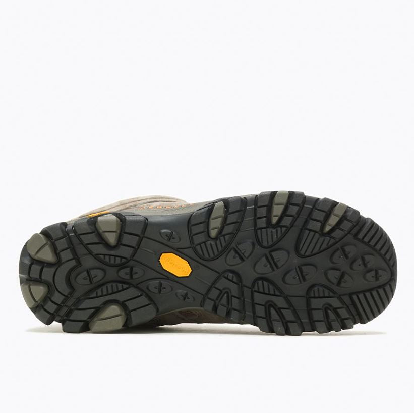 merrell mens moab 3 low vent wide width in walnut, tread view