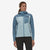 patagonia womens cross strata hoody in steam blue, front view on a model