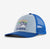 a photo of the patagonia line logo ridge lo pro trucker hat in the color steam blue