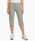kuhl womens trekr capri on a model in the color stone, front view