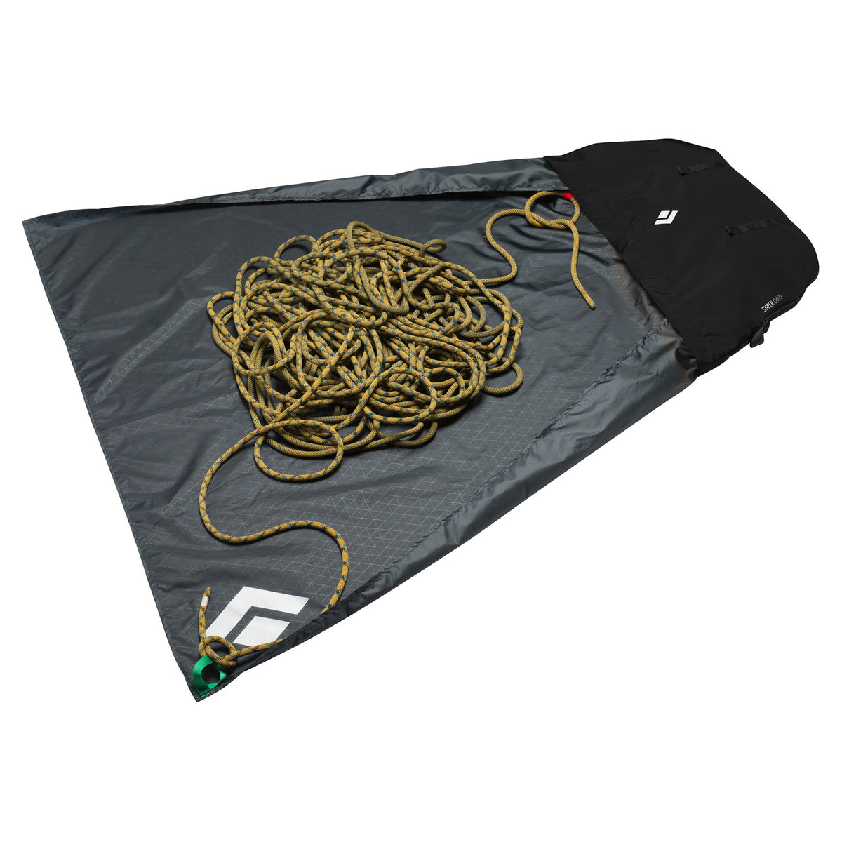 rope bag open displaying rope